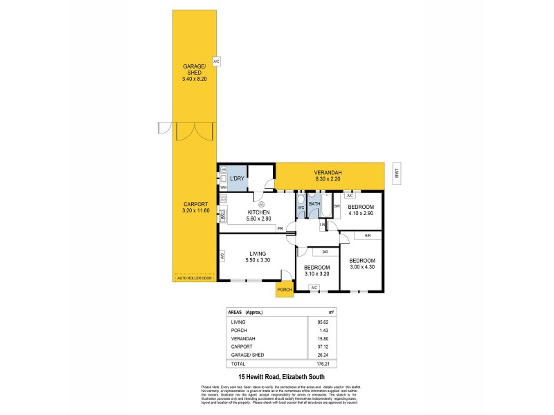 15 Hewitt Road, Elizabeth South SA 5112 Floorplan