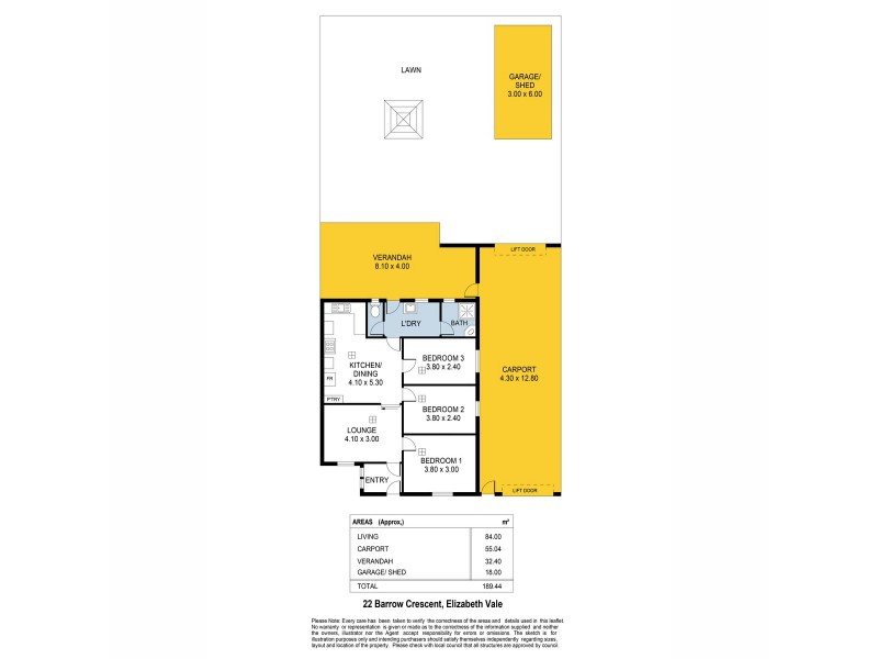 22 Barrow Crescent, Elizabeth Vale SA 5112 Floorplan