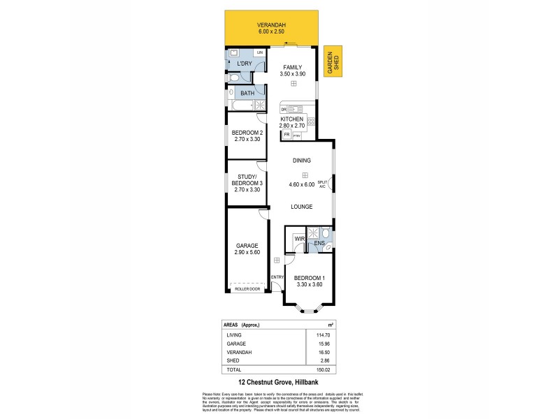 12 Chestnut Grove, Hillbank SA 5112 Floorplan