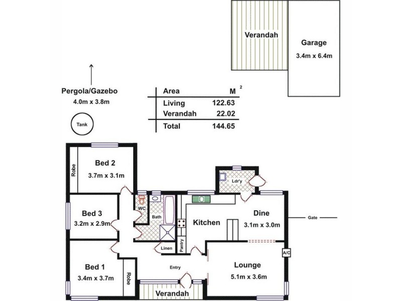 43 Northampton Crescent, Elizabeth East SA 5112 Floorplan
