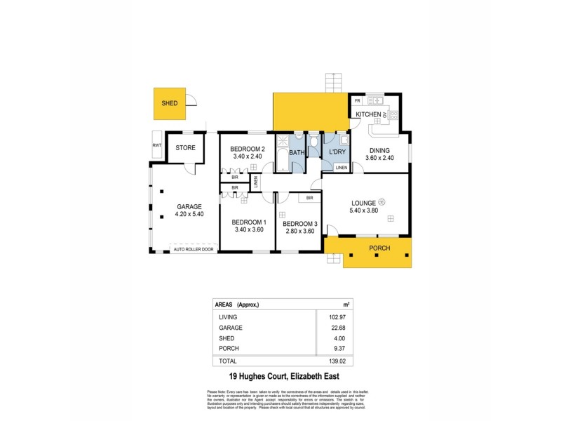 19 Hughes Court, Elizabeth East SA 5112 Floorplan