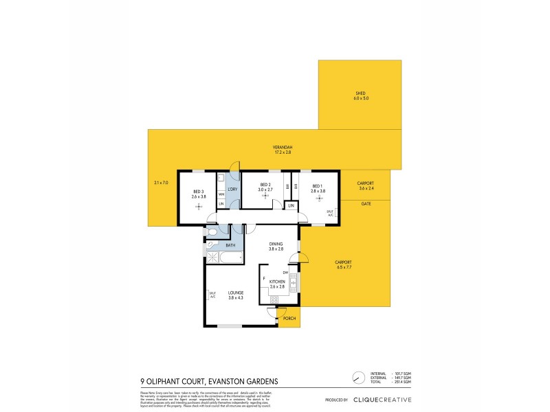 9 Oliphant Court, Evanston Gardens SA 5116 Floorplan