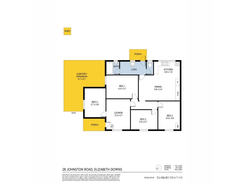 28 Johnston Road, Elizabeth Downs SA 5113 Floorplan