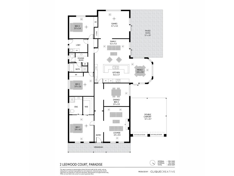 2 Leewood Court, Paradise SA 5075 Floorplan