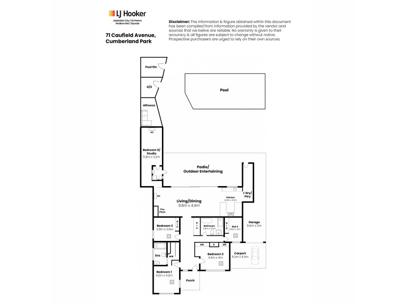 71 Caulfield Avenue, Cumberland Park SA 5041 Floorplan