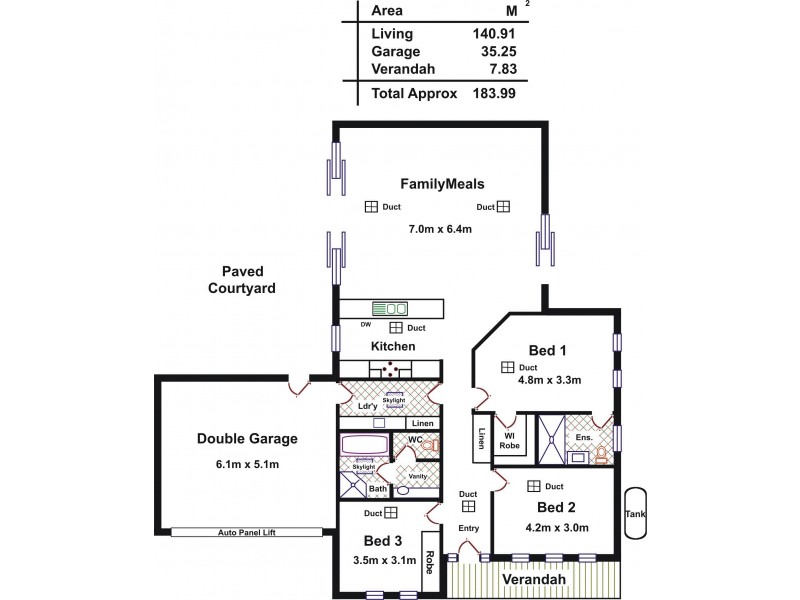 1 Forest Place, Rostrevor SA 5073 Floorplan