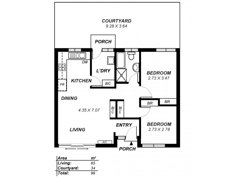 3/9-11 Eighth Avenue, St Peters SA 5069 Floorplan