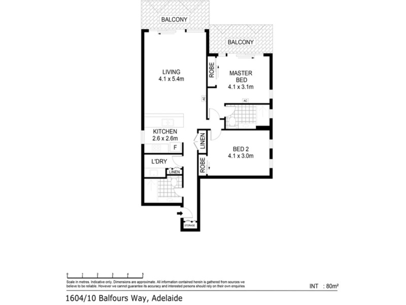 1604/10 Balfours Way, Adelaide SA 5000 Floorplan