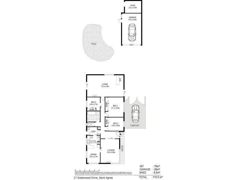 17 Greenwood Drive, St Agnes SA 5097 Floorplan