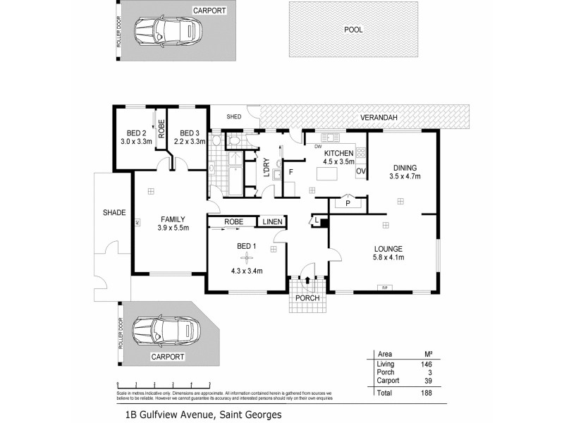 1B Gulfview Avenue, St Georges SA 5064 Floorplan