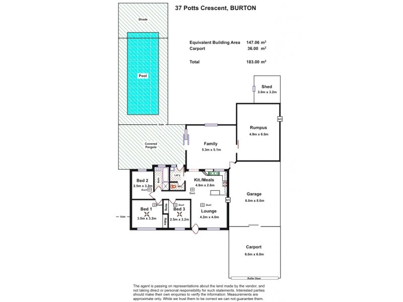 37 Potts Crescent, Burton SA 5110 Floorplan