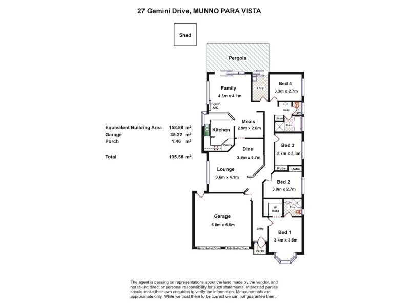 27 Gemini Drive, Munno Para West SA 5115 Floorplan