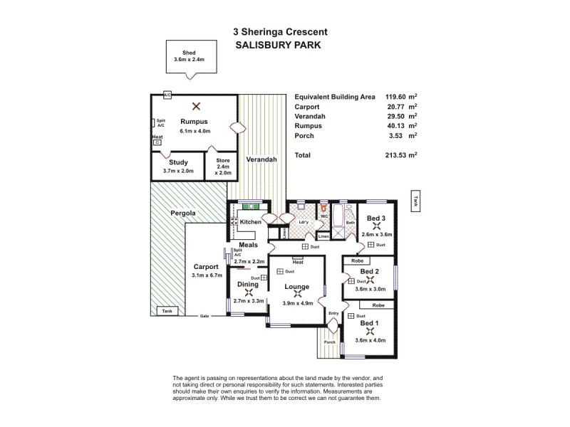 3 Sheringa Crescent, Salisbury Park SA 5109 Floorplan