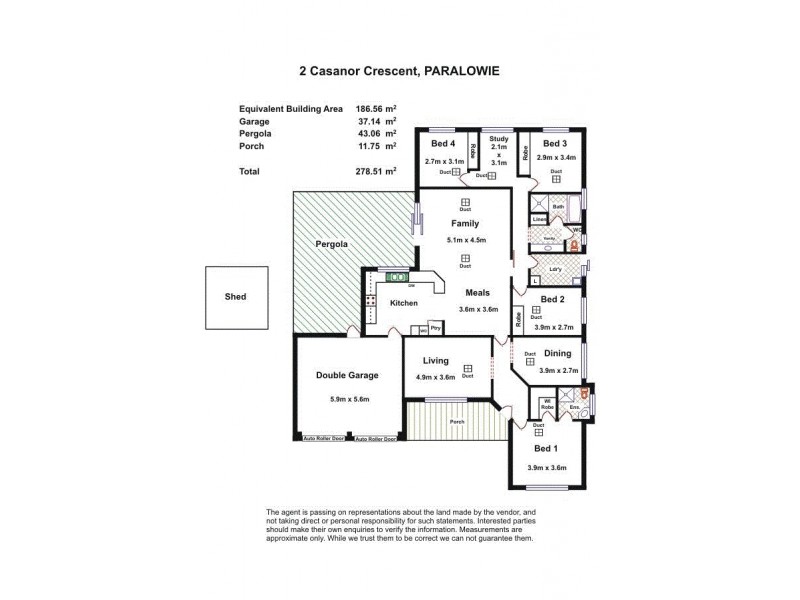 2 Casanor Crescent, Paralowie SA 5108 Floorplan