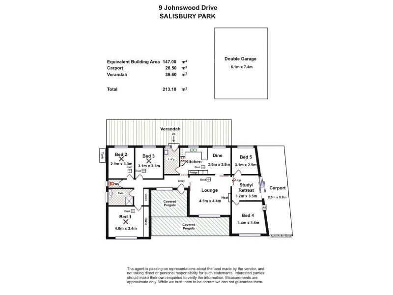 9 Johnswood Drive, Salisbury Park SA 5109 Floorplan