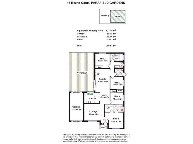 16 Berno Court, Parafield Gardens SA 5107 Floorplan