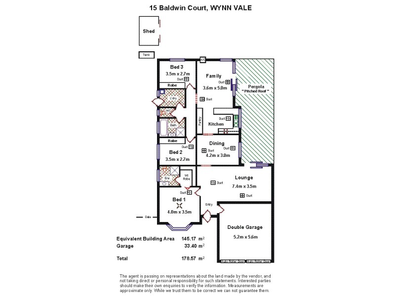 15 Baldwin Court, Wynn Vale SA 5127 Floorplan