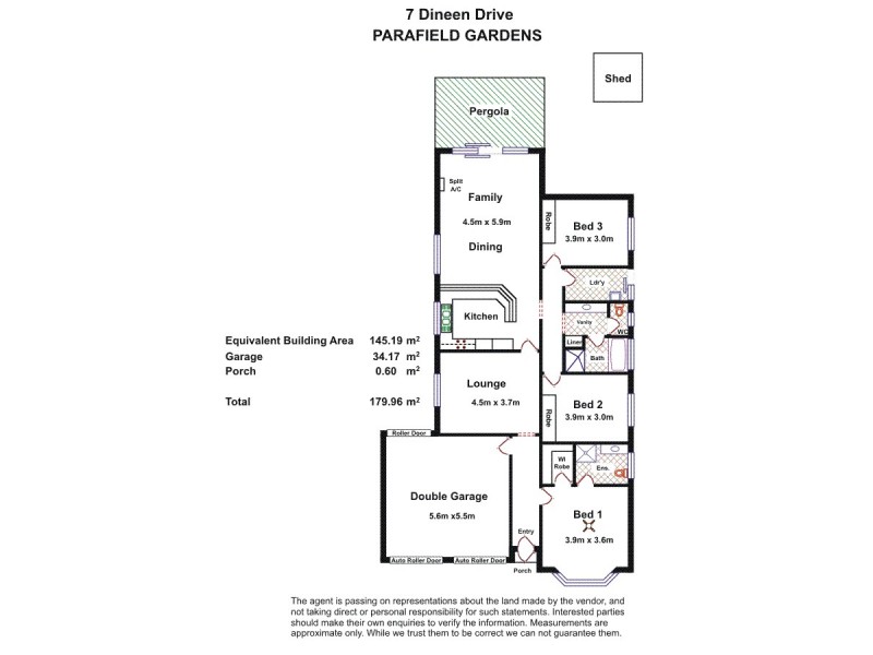 7 Dineen Road, Parafield Gardens SA 5107 Floorplan