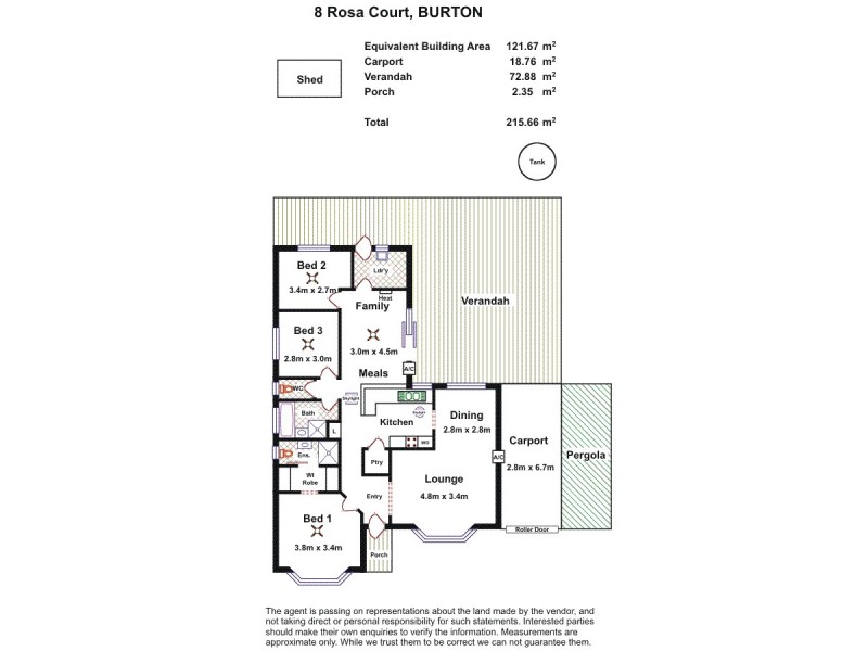 8 Rosa Court, Burton SA 5110 Floorplan