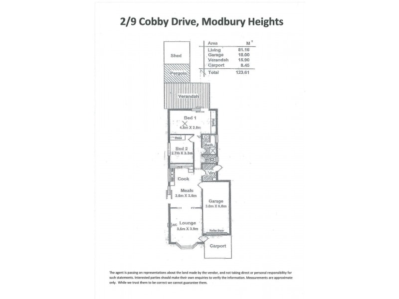 2/9 Cobby Drive, Modbury Heights SA 5092 Floorplan