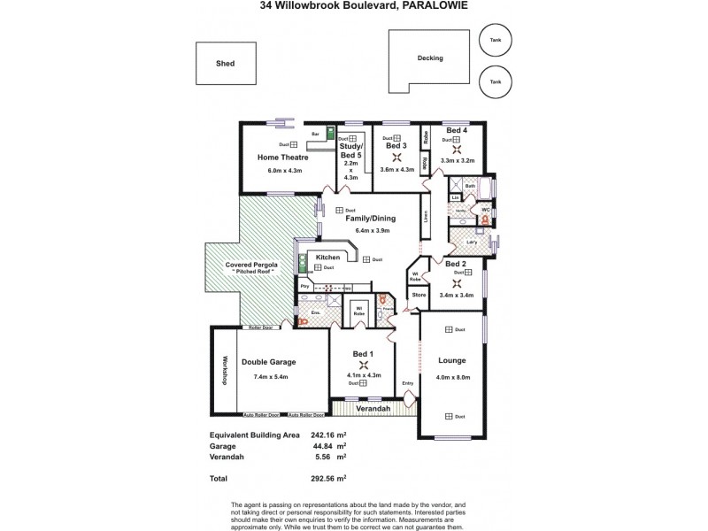 34 Willowbrook Boulevard, Paralowie SA 5108 Floorplan