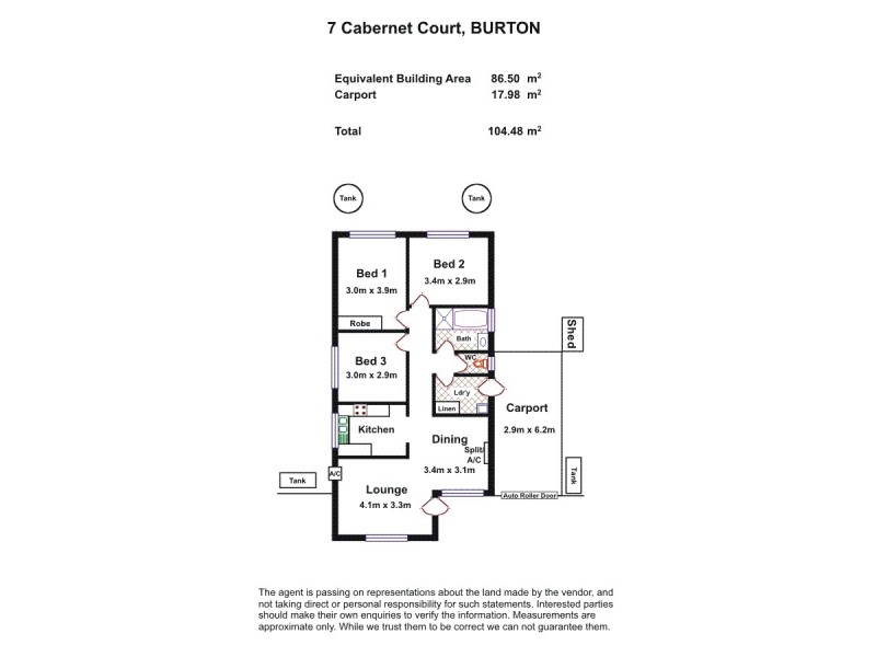 7 Cabernet Court, Burton SA 5110 Floorplan