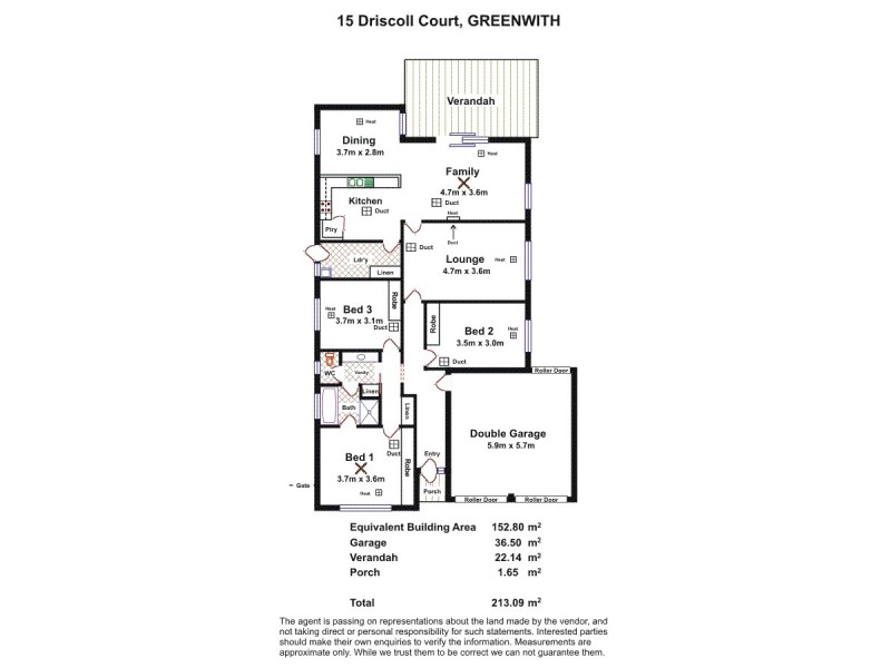 15 Driscoll Court, Greenwith SA 5125 Floorplan