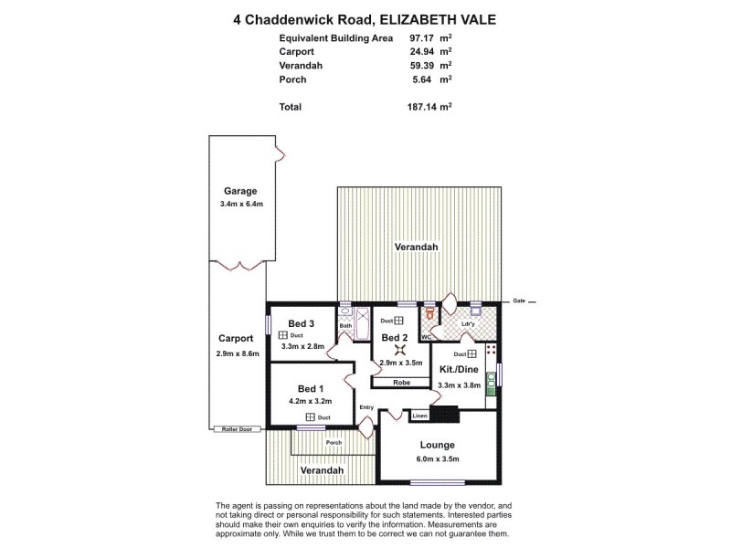 4 Chaddenwick Road, Elizabeth Vale SA 5112 Floorplan