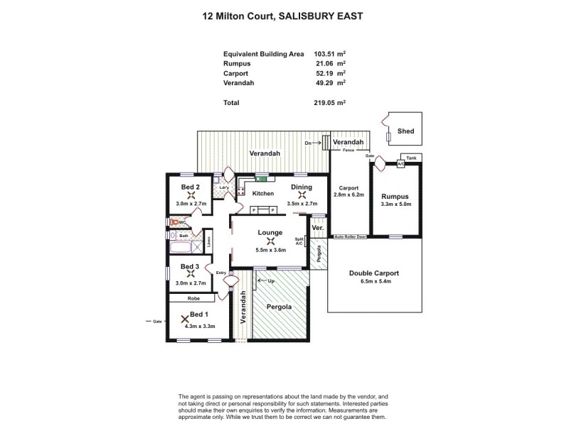 12 Milton Court, Salisbury East SA 5109 Floorplan