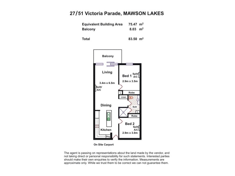 27/51 Victoria Parade, Mawson Lakes SA 5095 Floorplan