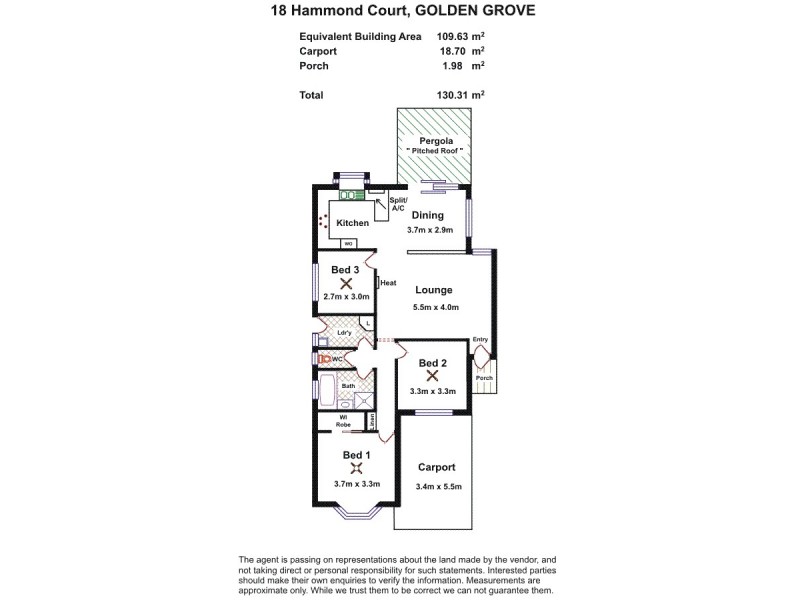 18 Hammond Court, Golden Grove SA 5125 Floorplan