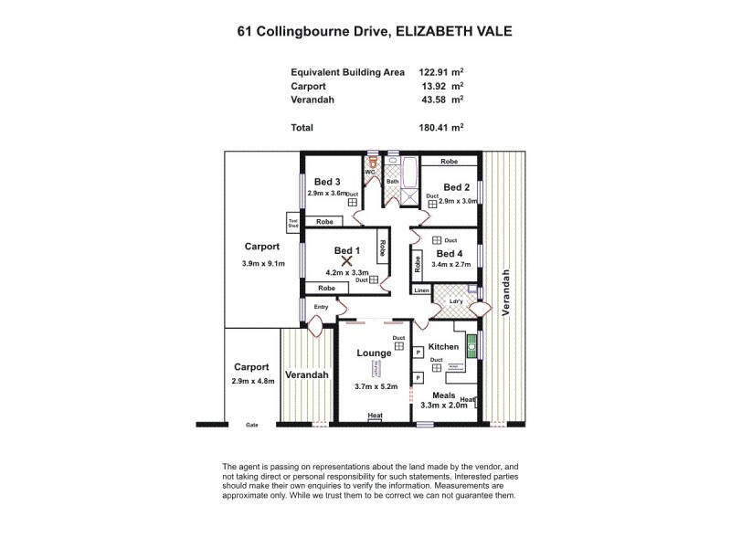 61 Collingbourne Drive, Elizabeth Vale SA 5112 Floorplan