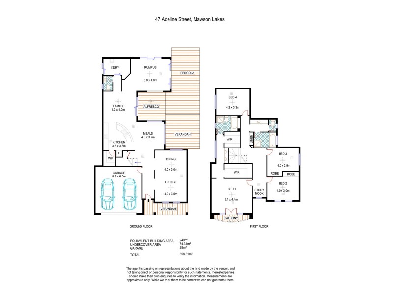 47 Adeline Street, Mawson Lakes SA 5095 Floorplan