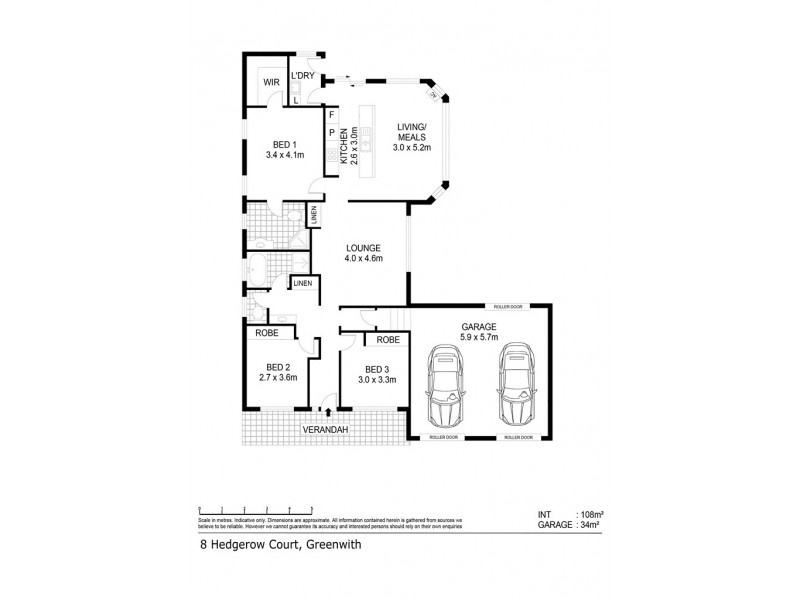 8 Hedgerow Court, Greenwith SA 5125 Floorplan