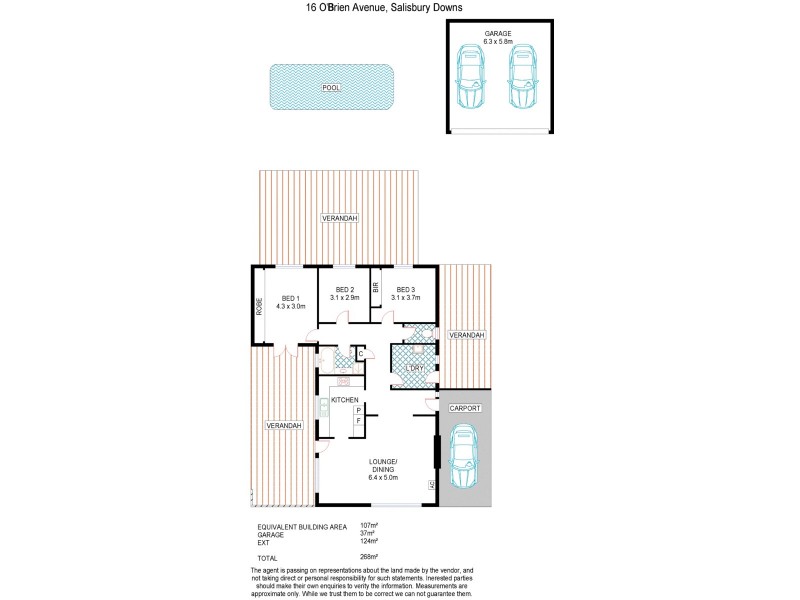 16 O’Brien Avenue, Salisbury Downs SA 5108 Floorplan