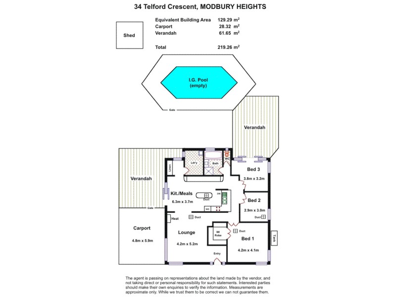 34 Telford Crescent, Modbury Heights SA 5092 Floorplan