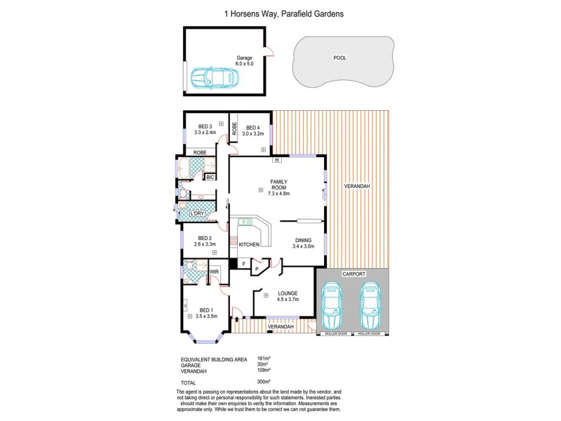 1 Horsens Way, Parafield Gardens SA 5107 Floorplan