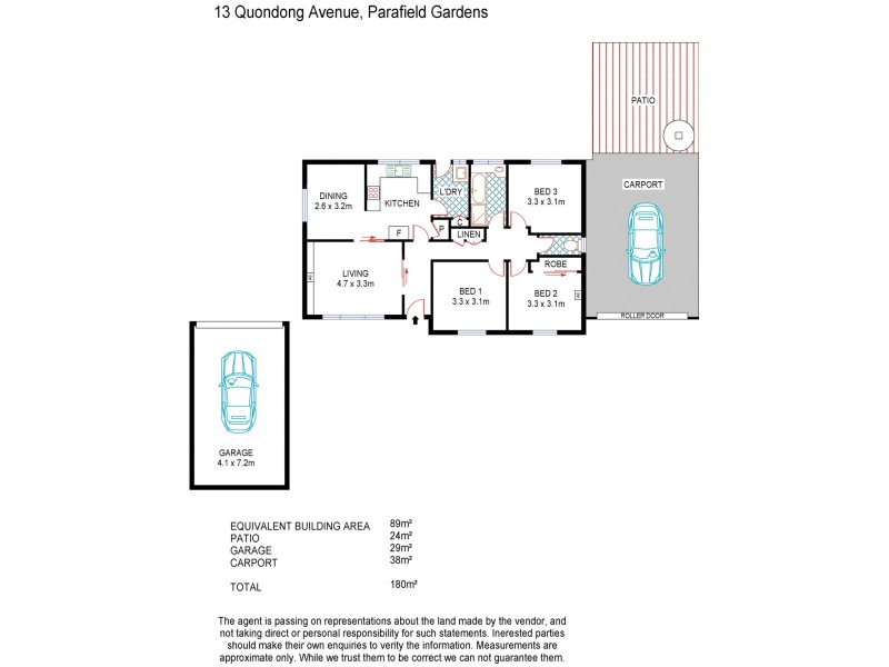 13 Quondong Avenue, Parafield Gardens SA 5107 Floorplan