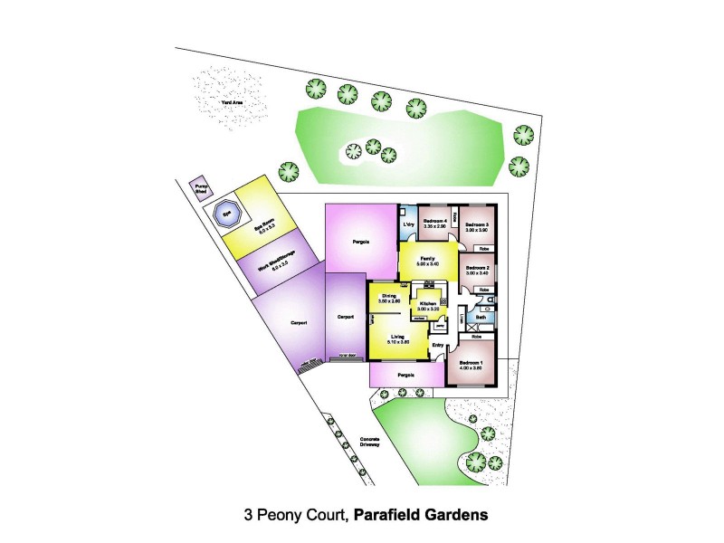 3 Peony Court, Parafield Gardens SA 5107 Floorplan