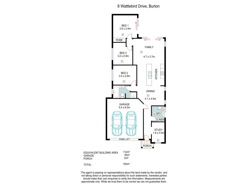 8 Wattlebird Drive, Burton SA 5110 Floorplan