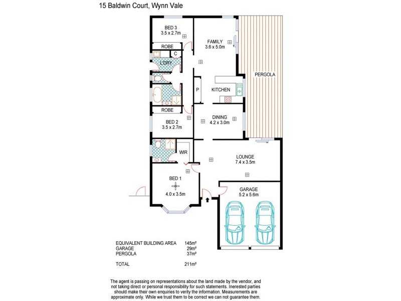15 Baldwin Court, Wynn Vale SA 5127 Floorplan