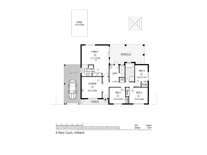 8 Mary Court, Hillbank SA 5112 Floorplan