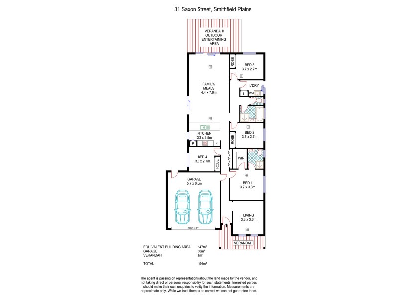 31 Saxon Street, Smithfield Plains SA 5114 Floorplan