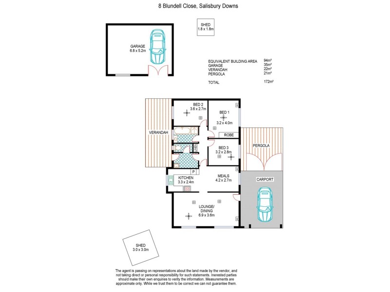 8 Blundell Close, Salisbury Downs SA 5108 Floorplan
