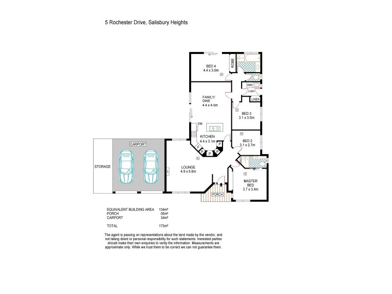 5 Rochester Drive, Salisbury Heights SA 5109 Floorplan