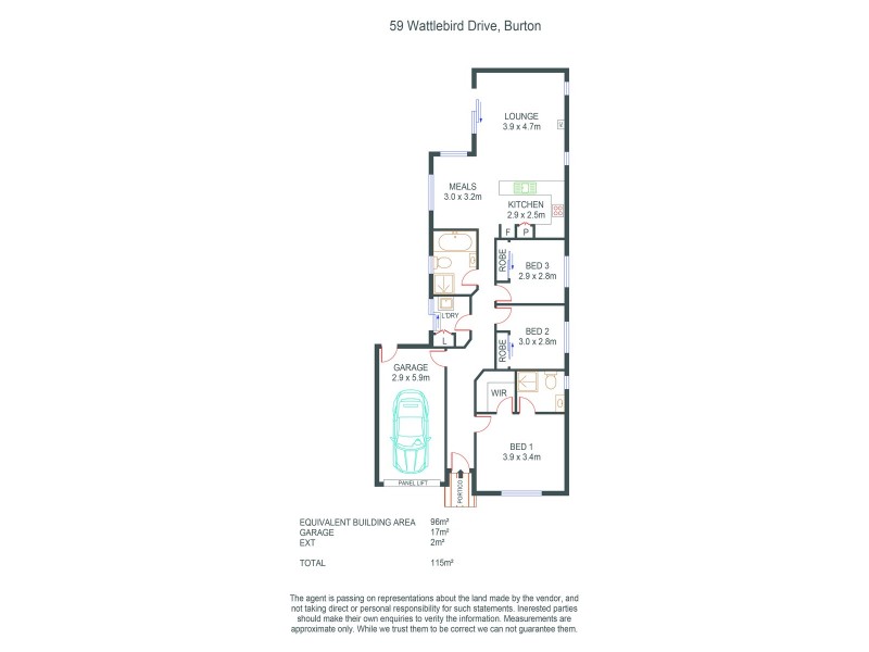 59 Wattlebird Drive, Burton SA 5110 Floorplan