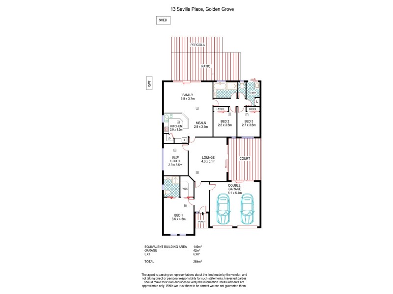 13 Seville Place, Golden Grove SA 5125 Floorplan