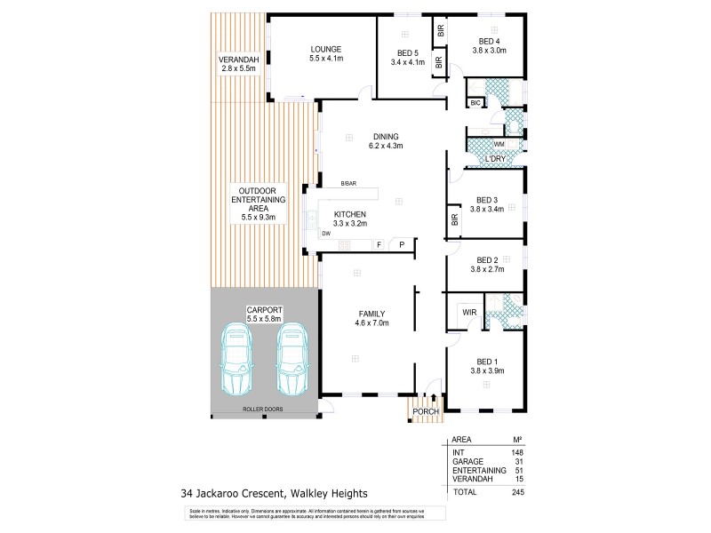 34 Jackaroo Crescent, Walkley Heights SA 5098 Floorplan