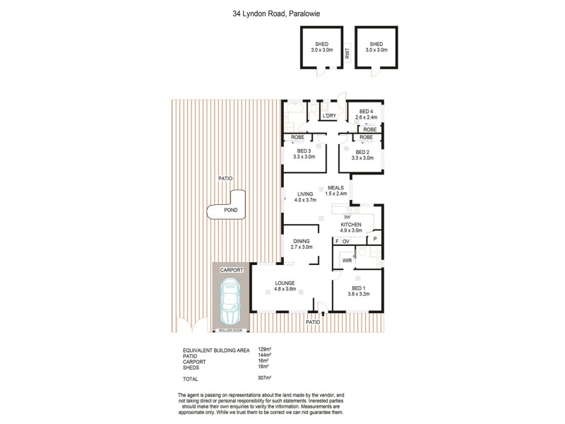 34 Lyndon Road, Paralowie SA 5108 Floorplan