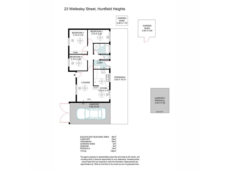 23 Wellesley Street, Huntfield Heights SA 5163 Floorplan